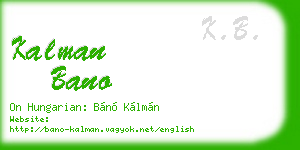 kalman bano business card