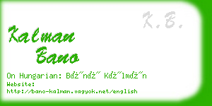 kalman bano business card